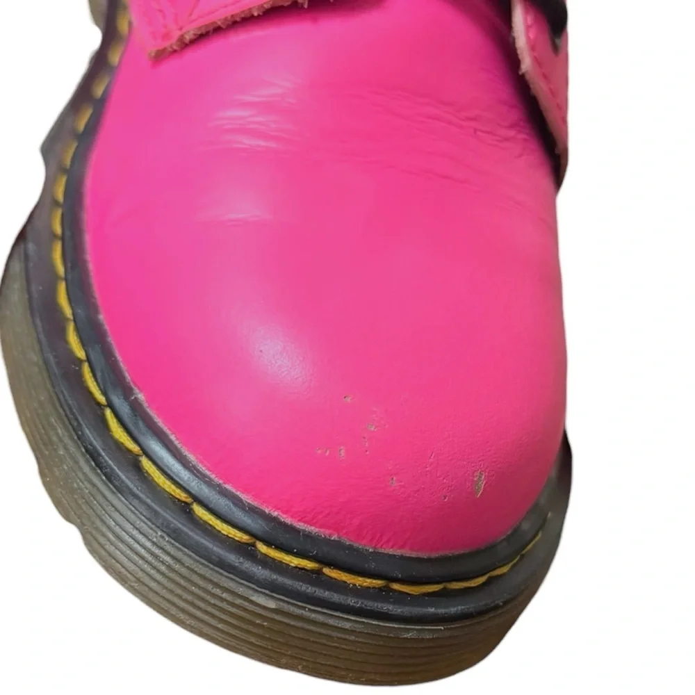 Dr. Martens Girls Romario Boathouse Pink Leather Lace Up Chunky Boot 2 Youth